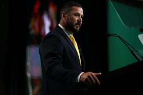 Speaker Pro Tempore David Meade at the SLC 2026 podium.